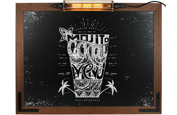 Noir Krijtbord Hexagon